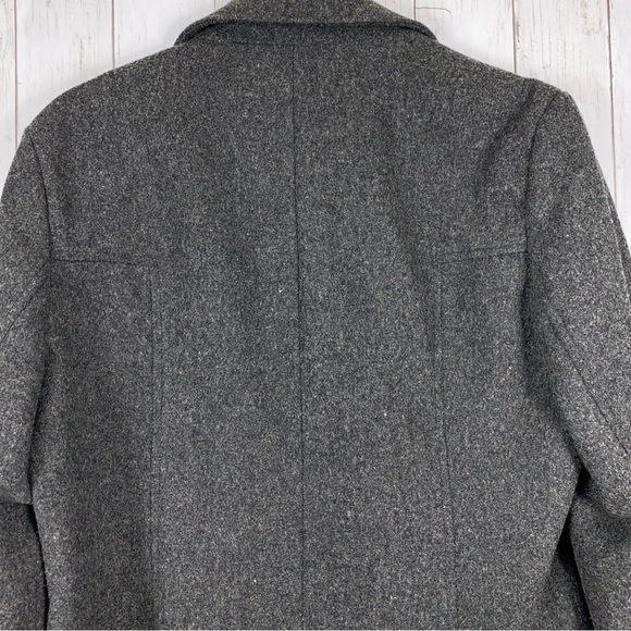 Izzi Collections Women's Pea Coat Size Large 100% Wool Single Breasted Gray - Picture 4 of 10